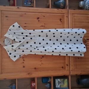 April Cornell White Midi Dress with Black Polka Dots